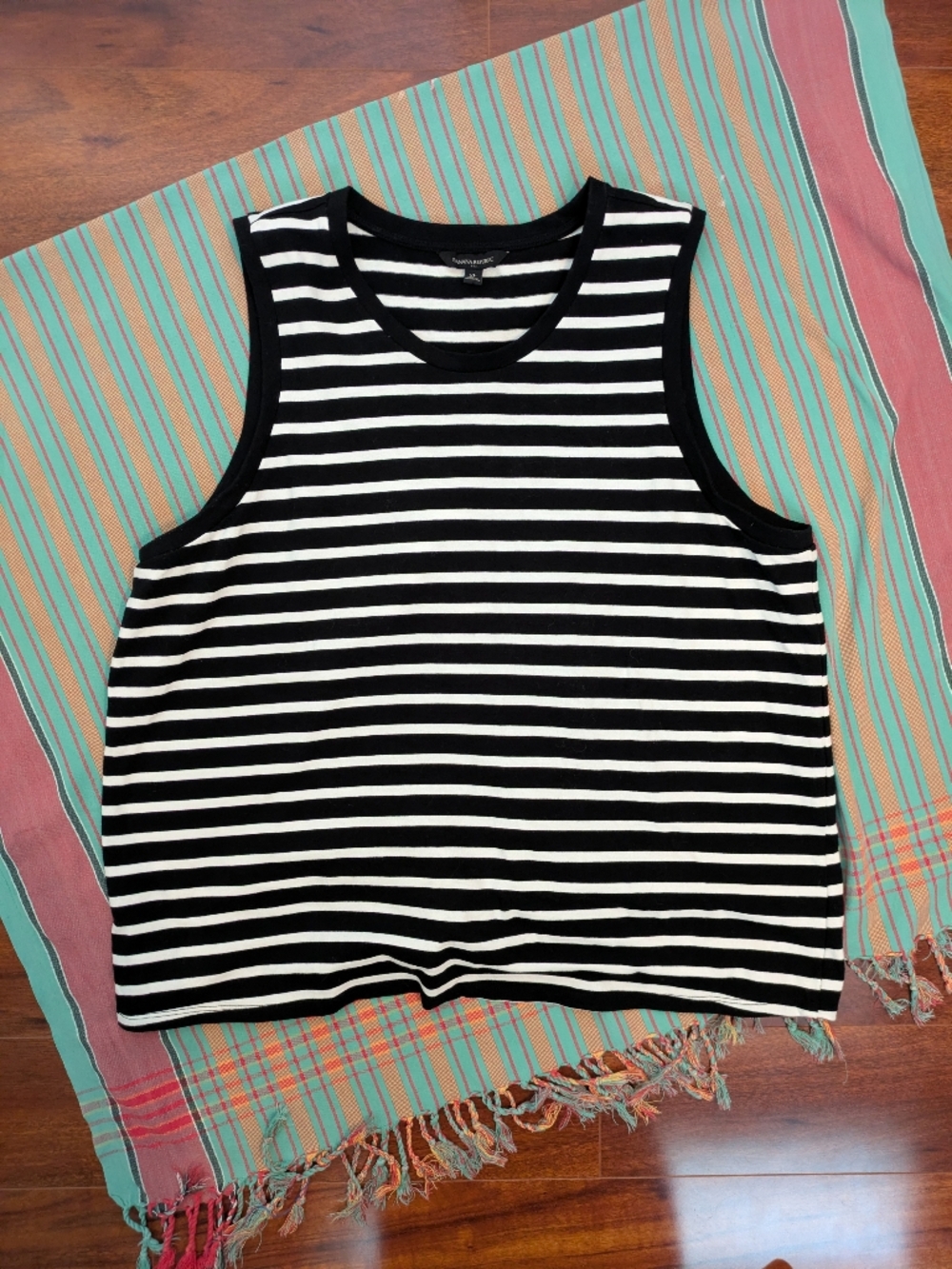 Banana Republic Black and White Striped Tank Top